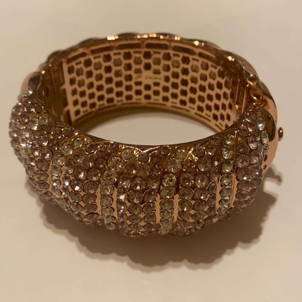 JB China rose Goldtone rhinestone Bracelet